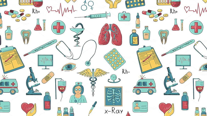 医学 - 、バット、医学のラップトップの医学の背景 高画質の壁紙