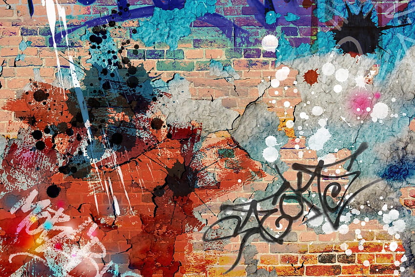 Top 80 graffiti — miejsce w tle, graffiti na ścianie z cegły Tapeta HD