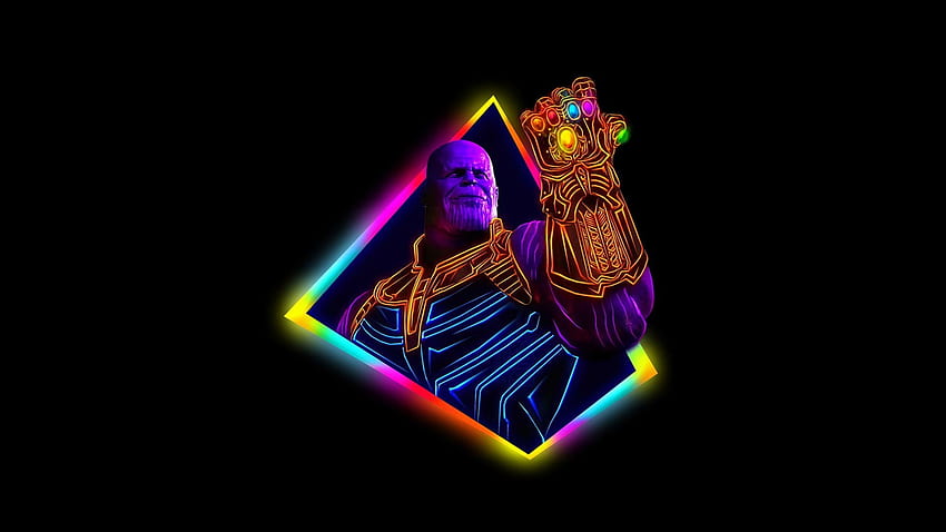 Thanos Avengers Infinity War Arte de neón fondo de pantalla