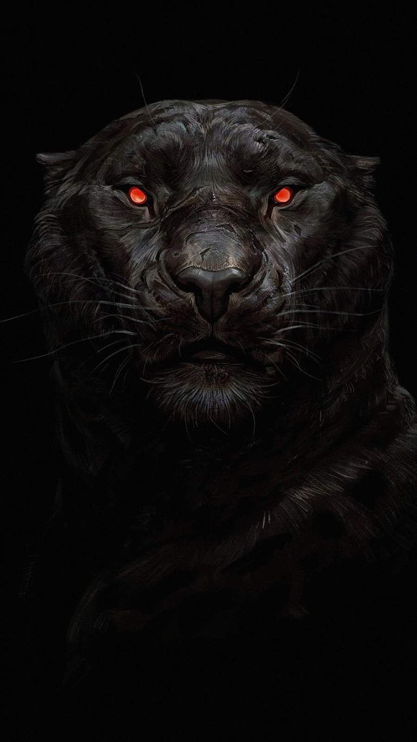 Glühendes Auge des schwarzen Panthers iPhone. Jaguar-Tier, schwarzer Panther, schwarzes Jaguar-Tier HD-Handy-Hintergrundbild