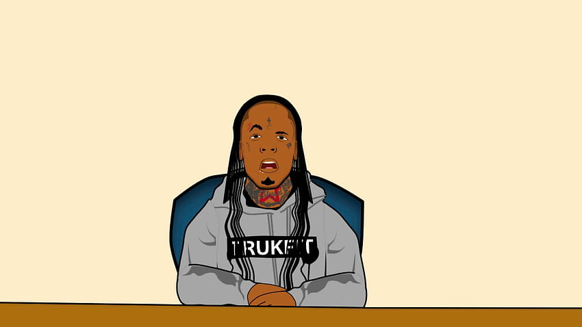 Lil Wayne Hinterlegung Cartoon, Lil Wayne Trukfit HD-Hintergrundbild
