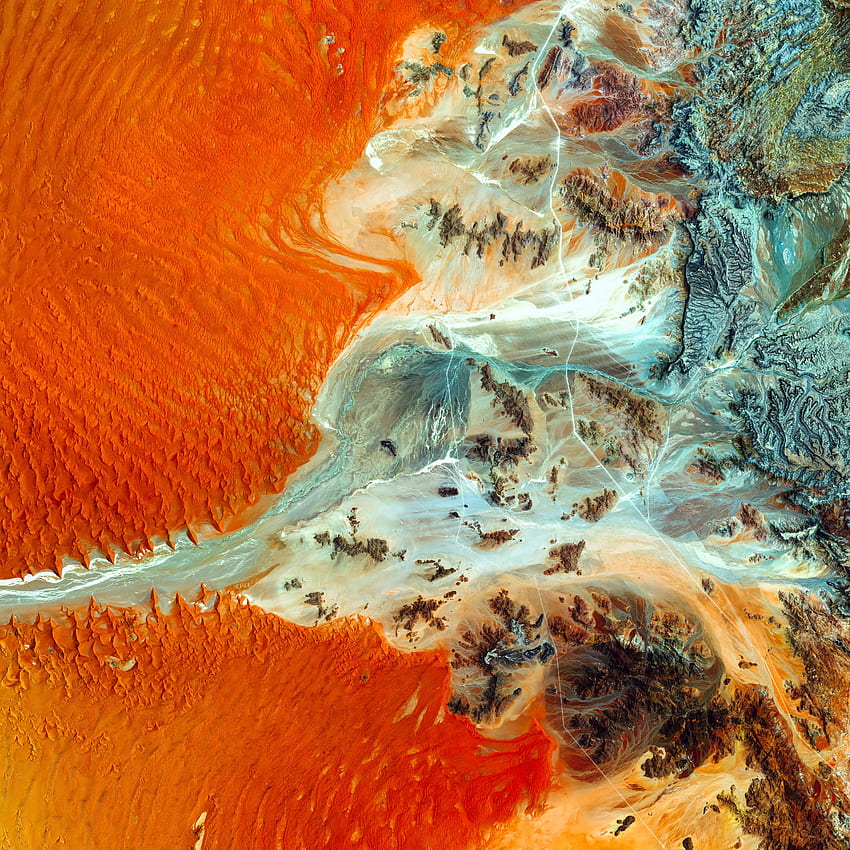 Natura, Sabbia, Deserto, Vista dall'alto, Africa, Namib Sfondo del telefono HD