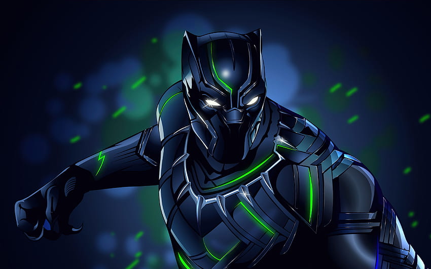 Black Panther, , abstract art, superheroes, Marvel Comics, darkness, Black Panther HD wallpaper