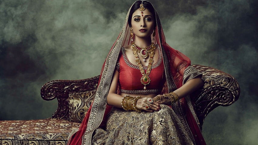 Biżuteria ślubna, tradycyjna, etniczna, indyjska, indyjska panna młoda Tapeta HD