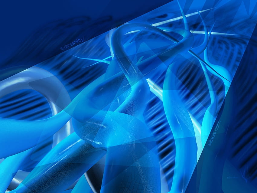 Serenity, синьо, абстрактно, 3d, тръба HD тапет