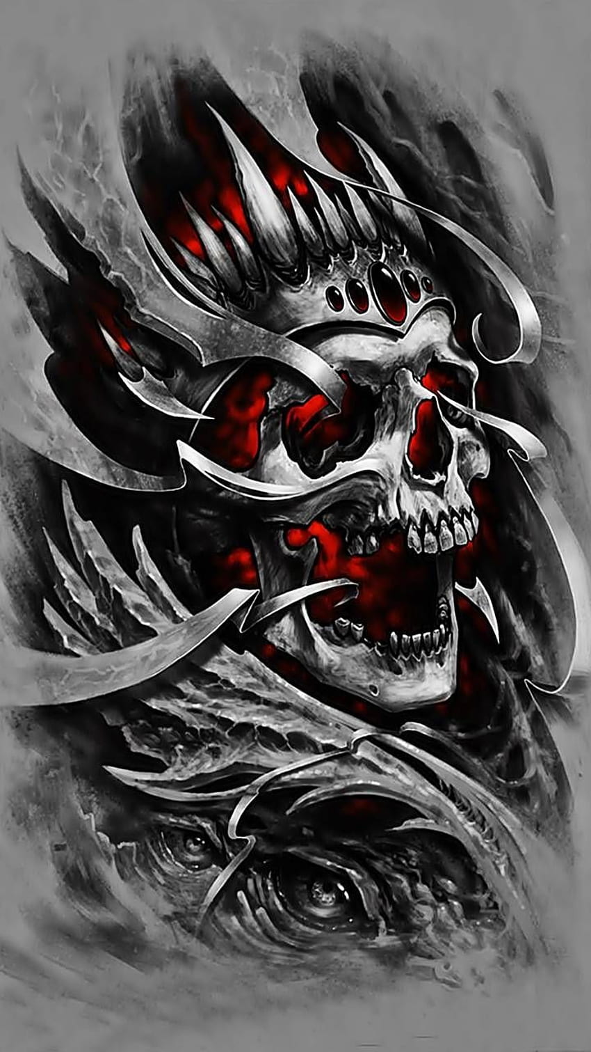 skull 3D, Anime Tattoo HD phone wallpaper