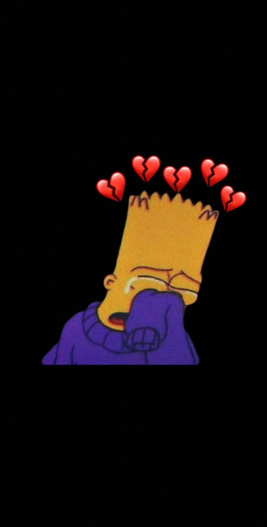 Corazón Triste - Corazón Roto Triste Bart Simpson - & Background, Bart Simpson Sad Boy fondo de pantalla del teléfono