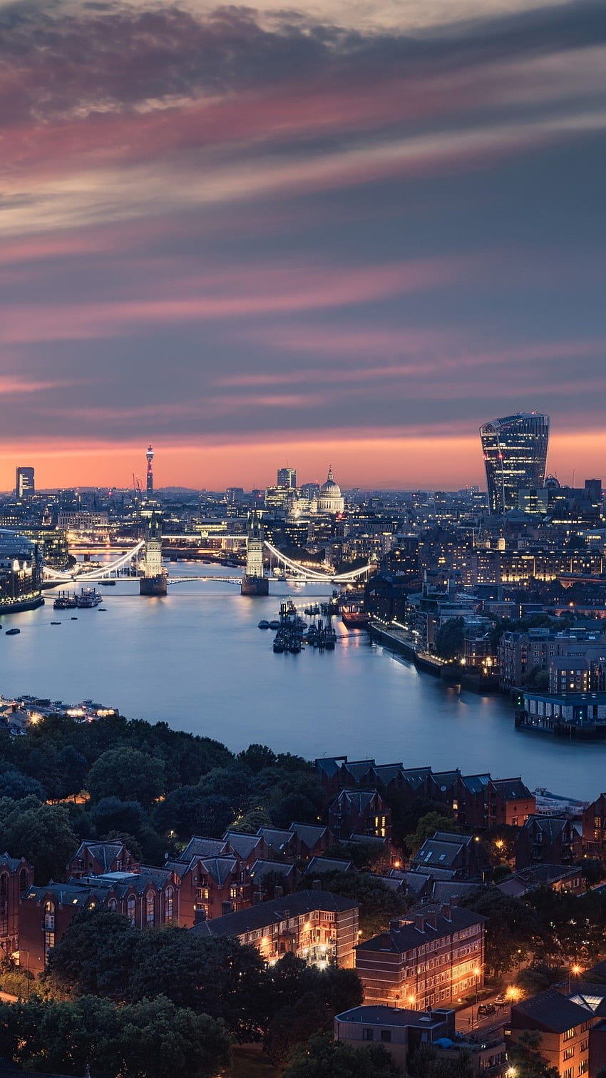 London, Cityscape, Sunset, River, Buildings, London England HD phone wallpaper