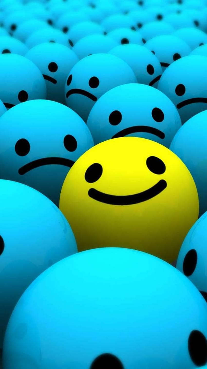 Traurige Emojis, blaues trauriges Emoji HD-Handy-Hintergrundbild