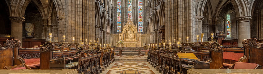 St. Mary's Cathedral, Edinburgh, Interior, 7680x2160 HD wallpaper