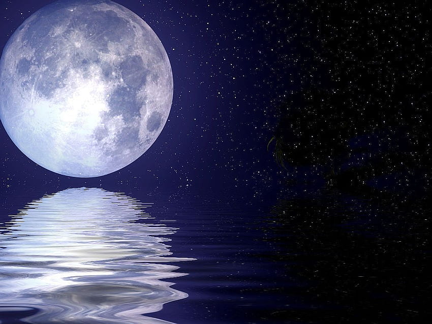 Moon Reflection On Water. MOON & STARS, MOON, NIGHT HD wallpaper | Pxfuel