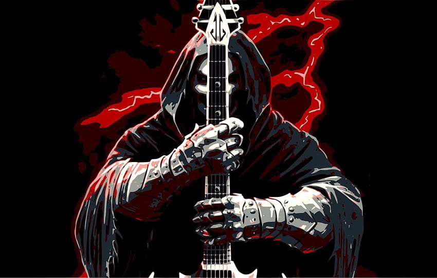 Rock Metal Guitar -, Rock Metal Guitar tło na Bat, gitara Rock and Roll Tapeta HD