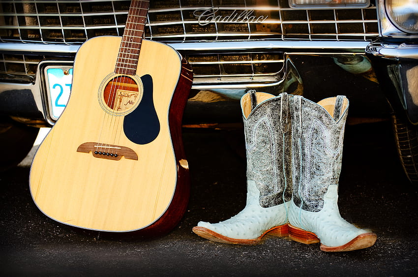 Musik country, sepatu bot koboi, dan gitar Ultra . Latar Belakang , Gitar Negara Wallpaper HD