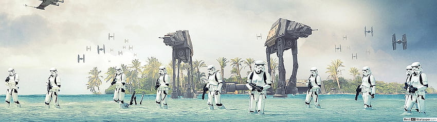Stormtrooper Dengan AT AT Walker Of Star Wars, Star Wars 3840x1080 Wallpaper HD