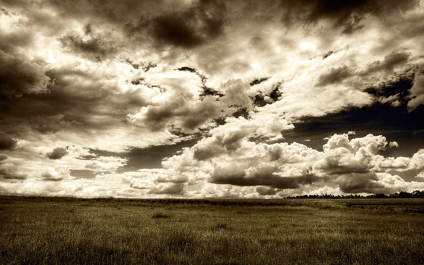 Dramatic Sky over Field HD wallpaper