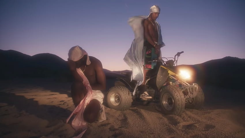 Dev Hynes and A$AP Rocky command the desert at sunset in Blood HD wallpaper
