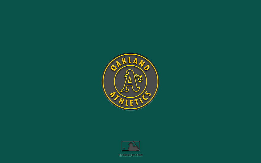 Oakland Athletics, American baseball club, creative 3D logo, green  background, HD wallpaper