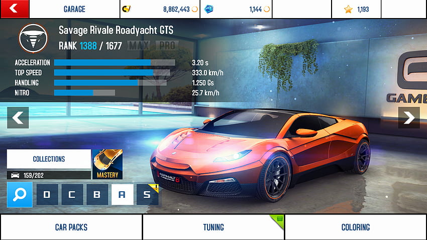 savage rivale roadyacht gts asphalt 8