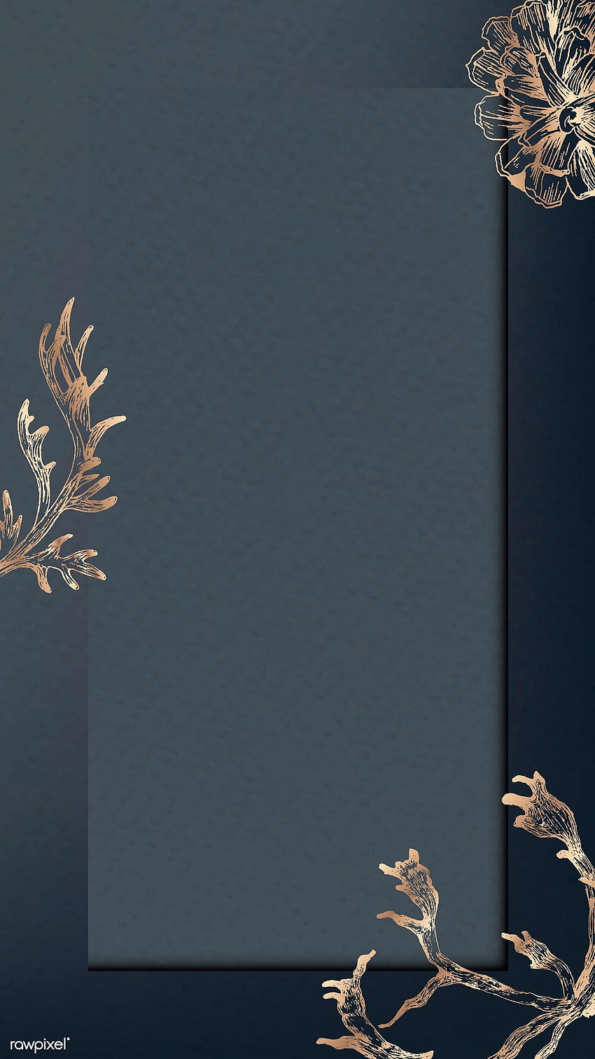 premium vector of Bronze winter pattern on blue mobile phone. Phone , Framed , Flower background HD phone wallpaper