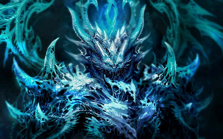 EXTREMELY BADASS AND EVIL DEMON!!! 2:) \µ/—>X). Fantasy demon, Blue demon, Dark evil, Extremely Cool Dragon HD wallpaper