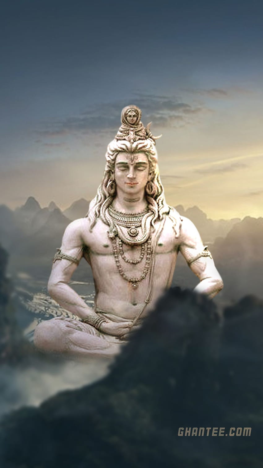 señor shiva estatua de meditación gigante para iphone fondo de pantalla del teléfono