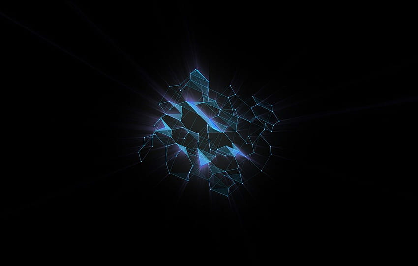 abstract, future, space, black, minimalism, blue, cosmos, plexus for , section абстракции, Minimalist Abstract Space HD wallpaper