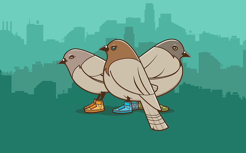 Vögel, Tauben, Vektor, Zeichnung HD-Hintergrundbild