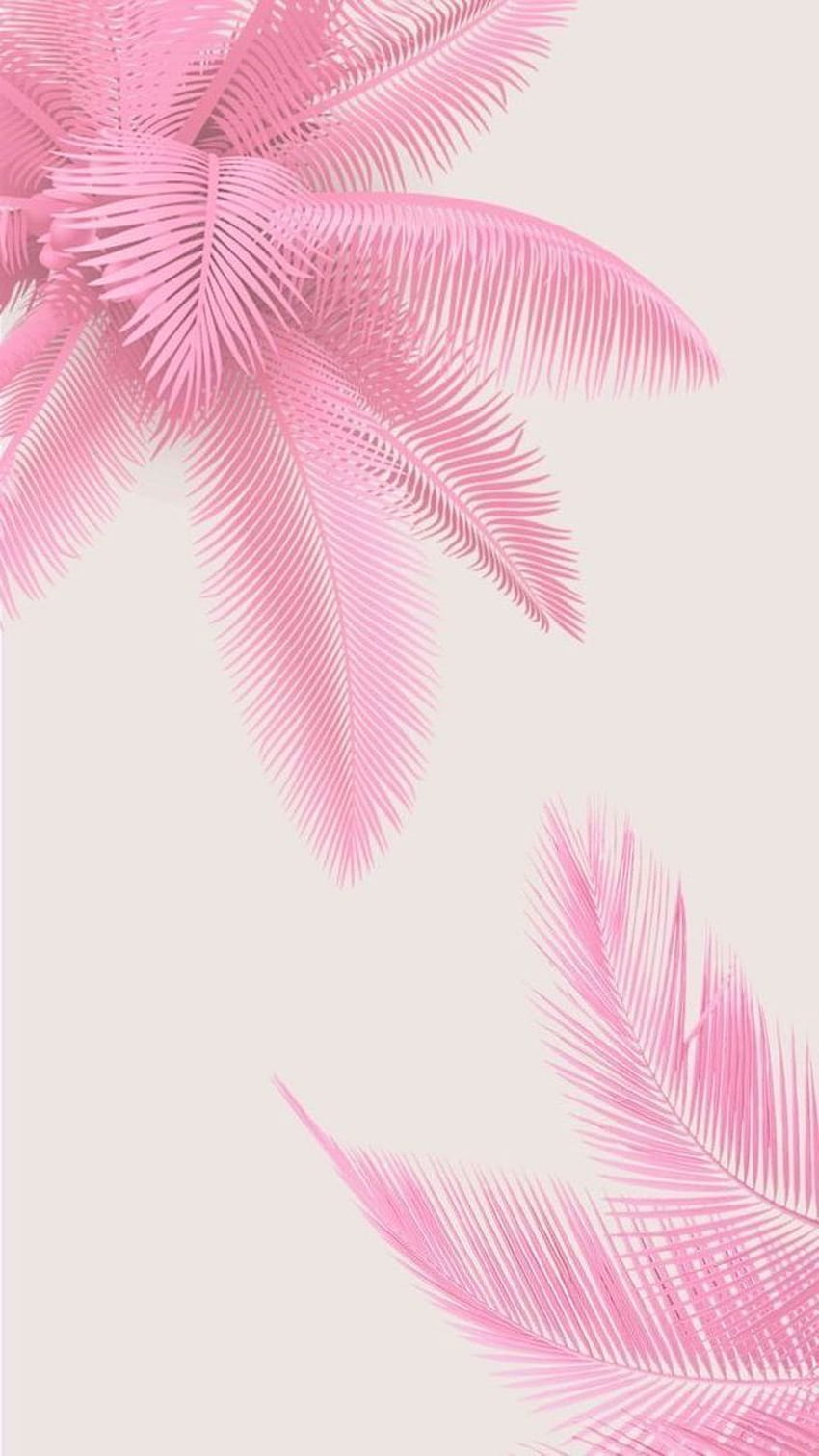 Розов фон Розови палмови листа Рисуване Естетичен Iphone през 2020 г. Розов Iphone, сладко момиче, момичешки фон HD тапет за телефон