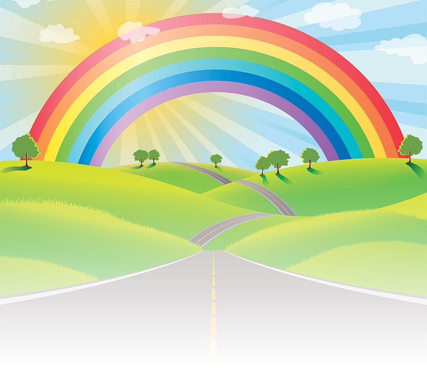 background cartoon colour rainbow background [] for your , Mobile & Tablet. Explore Children's for Computer. Christmas For Computer, Spring, Colorful Kids HD wallpaper