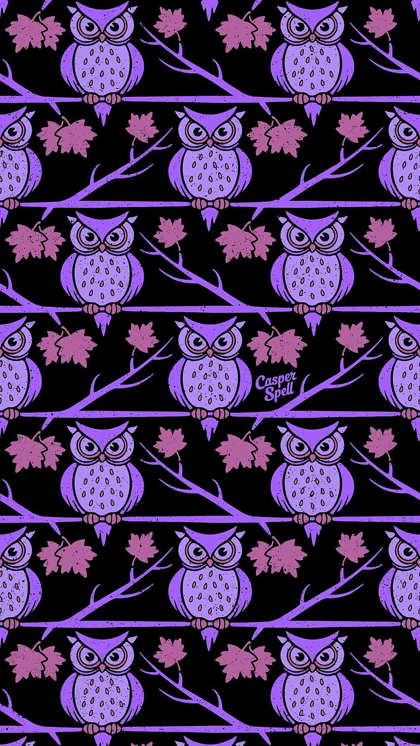 Night Owl Spooky Cute Halloween Repeat Pattern HD phone wallpaper