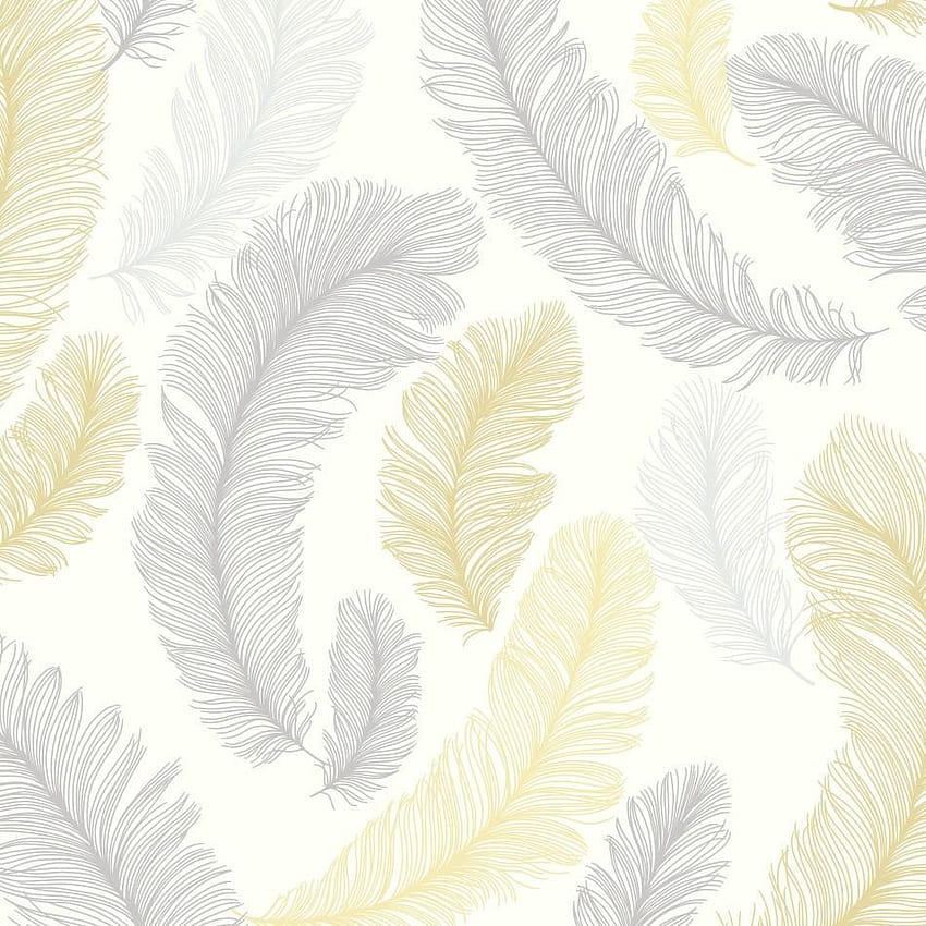 Reflect Grey and Yellow Feather , Gray Yellow HD phone wallpaper