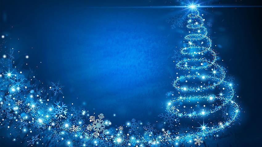 Blue Christmas, Sparkling Christmas HD wallpaper