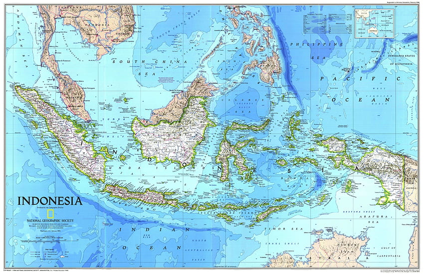 Индонезия, карта / и мобилни устройства & HD тапет