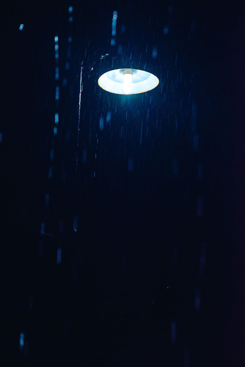 Chuva, Noite, Escuro, Brilho, Luz, Lanterna, Lâmpada Papel de parede de celular HD