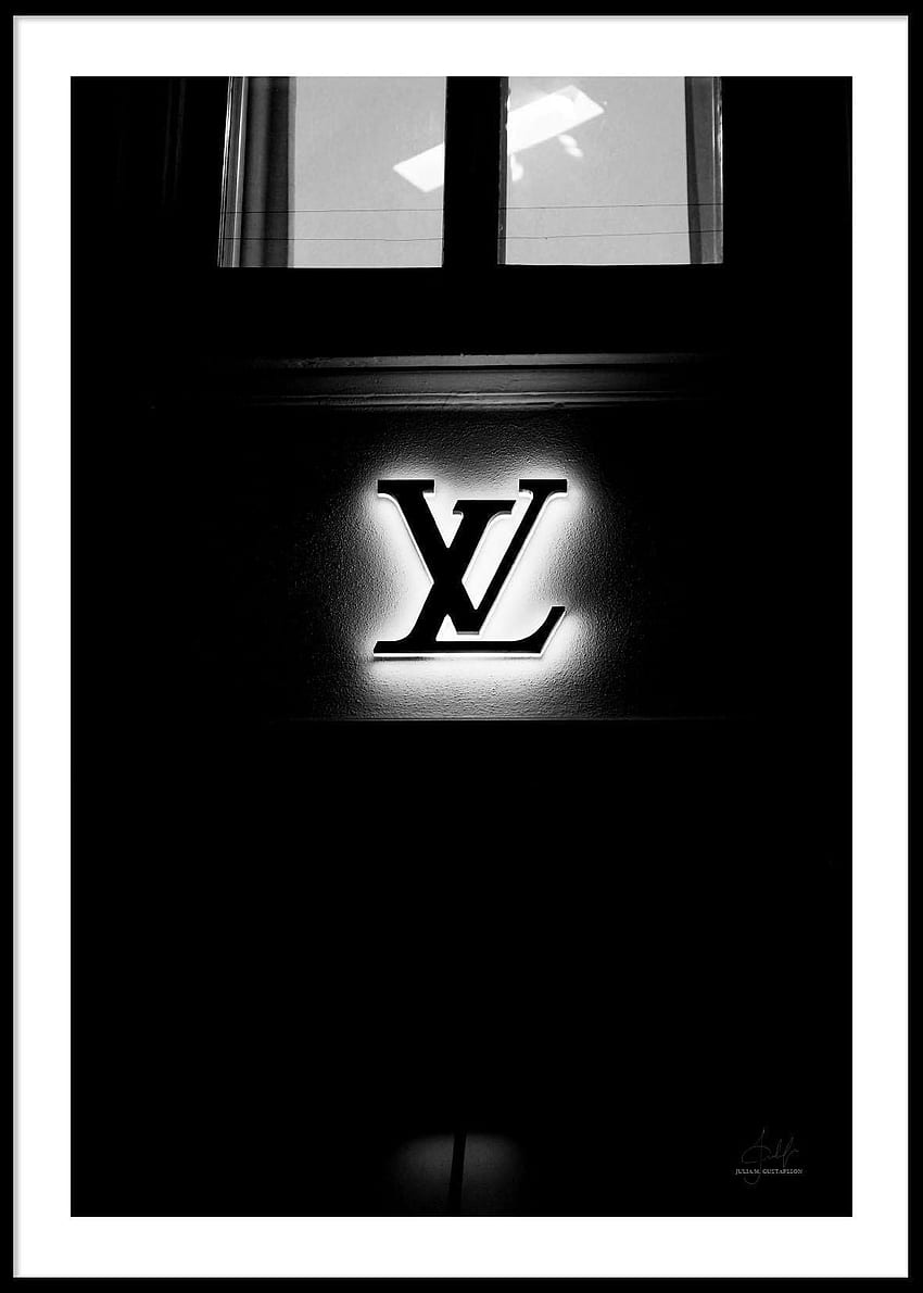 LOUIS VUITTON LOGO POST. Black and white wall, Black and white wall, Wall  collage, LV Black HD phone wallpaper