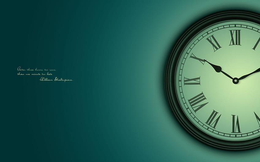 Clock word time Shakespeare expression green HD wallpaper