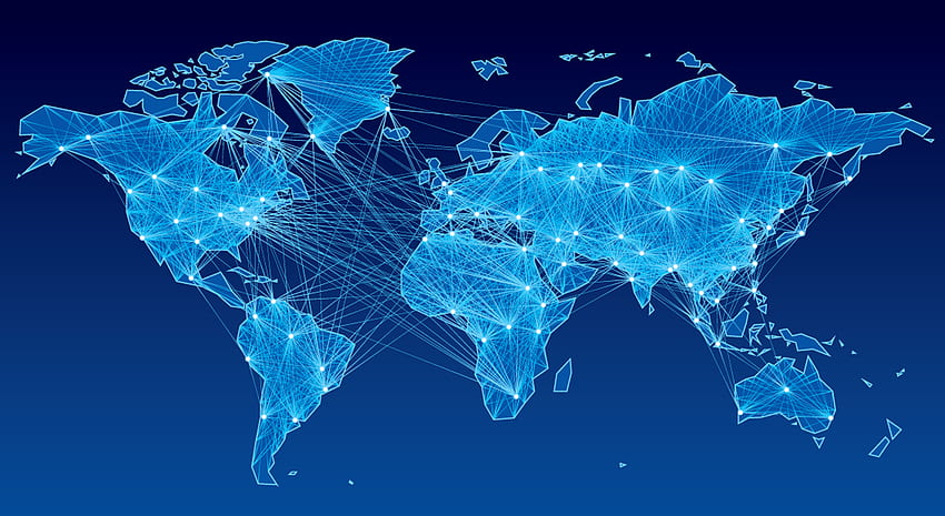 jaringan , dunia, biru elektrik, es, bumi, ilustrasi - ciuman, Jaringan Dunia Wallpaper HD