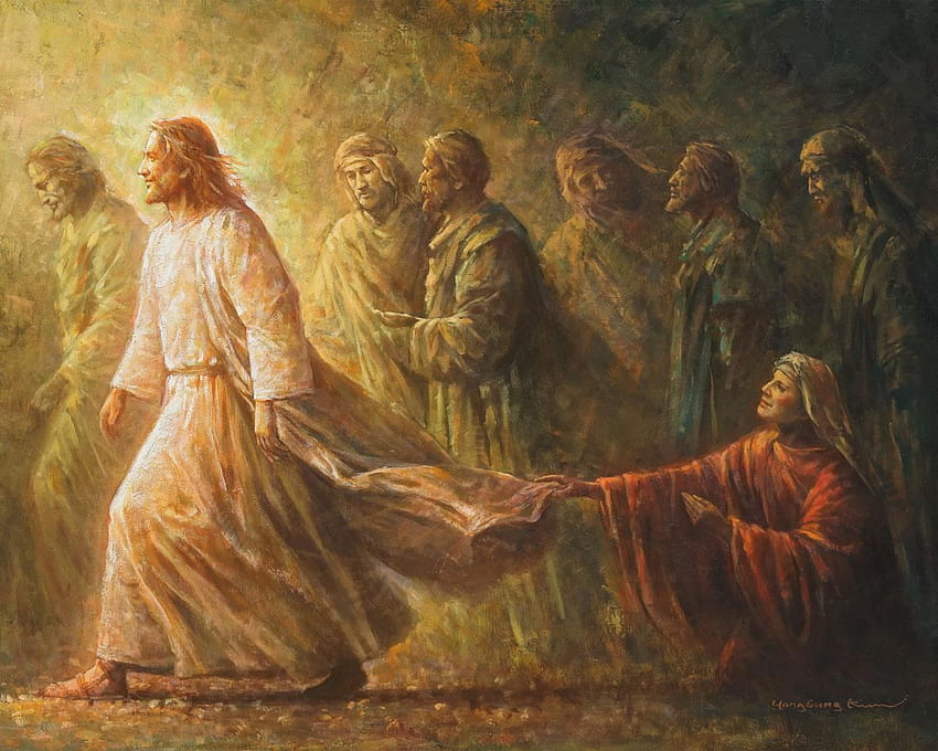 Who Touched Me?. Jesus painting, of christ, of jesus christ, Biblical Art HD wallpaper