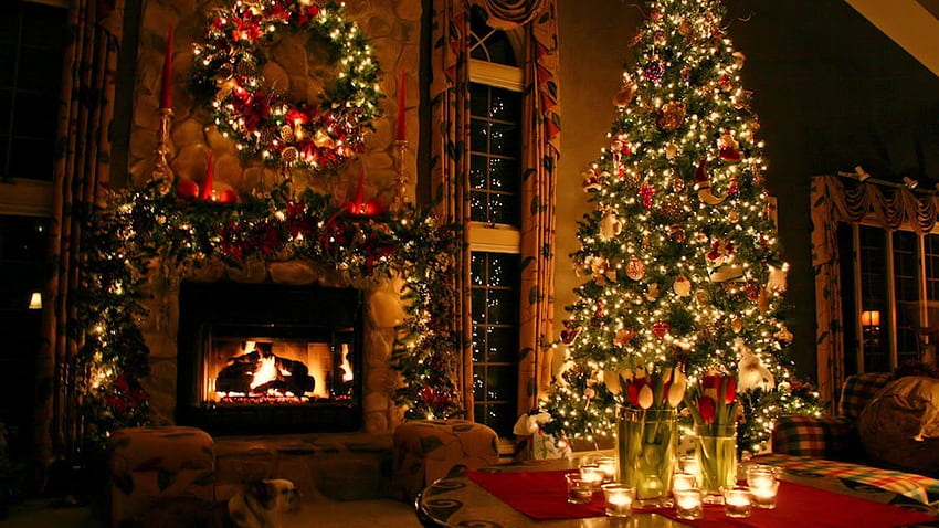 Hintergrund ästhetischer Weihnachts-Tumblr-Laptop, orangefarbener ästhetischer Tumblr HD-Hintergrundbild