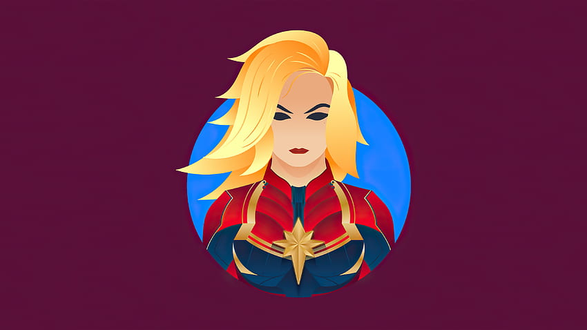 Captain Marvel Minimalism , Superheroes, , , Background, and, Marvel Minimalistic HD wallpaper