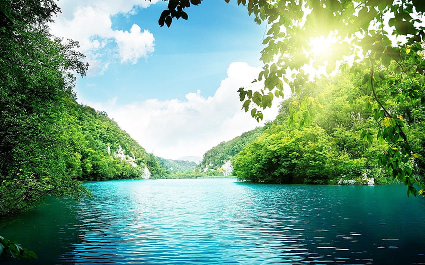 Natur Wasser. , Hintergrund, , Kunst . Schöne Natur, Natur, Naturwasser, grünes Naturwasser HD-Hintergrundbild