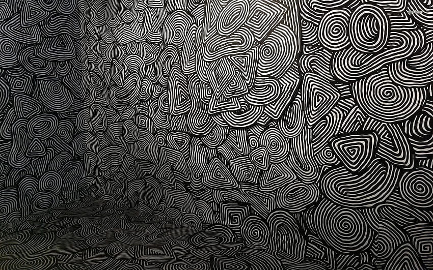 Psychedelic Art, Black Trippy HD wallpaper