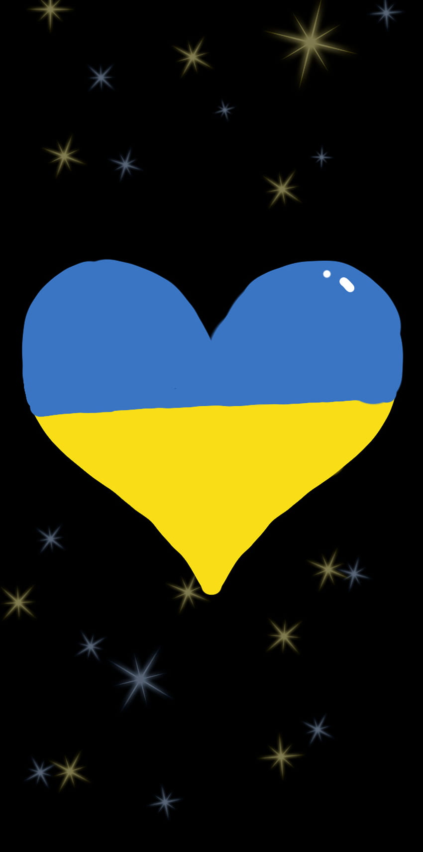 우크라이나, 심장, 노랑, 파란색 HD 전화 배경 화면