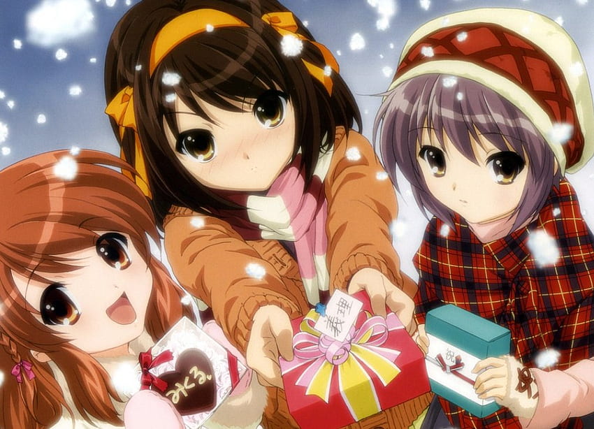 Boże Narodzenie Haruhi Suzumiya, anime, yuki, Boże Narodzenie, haruhi Tapeta HD