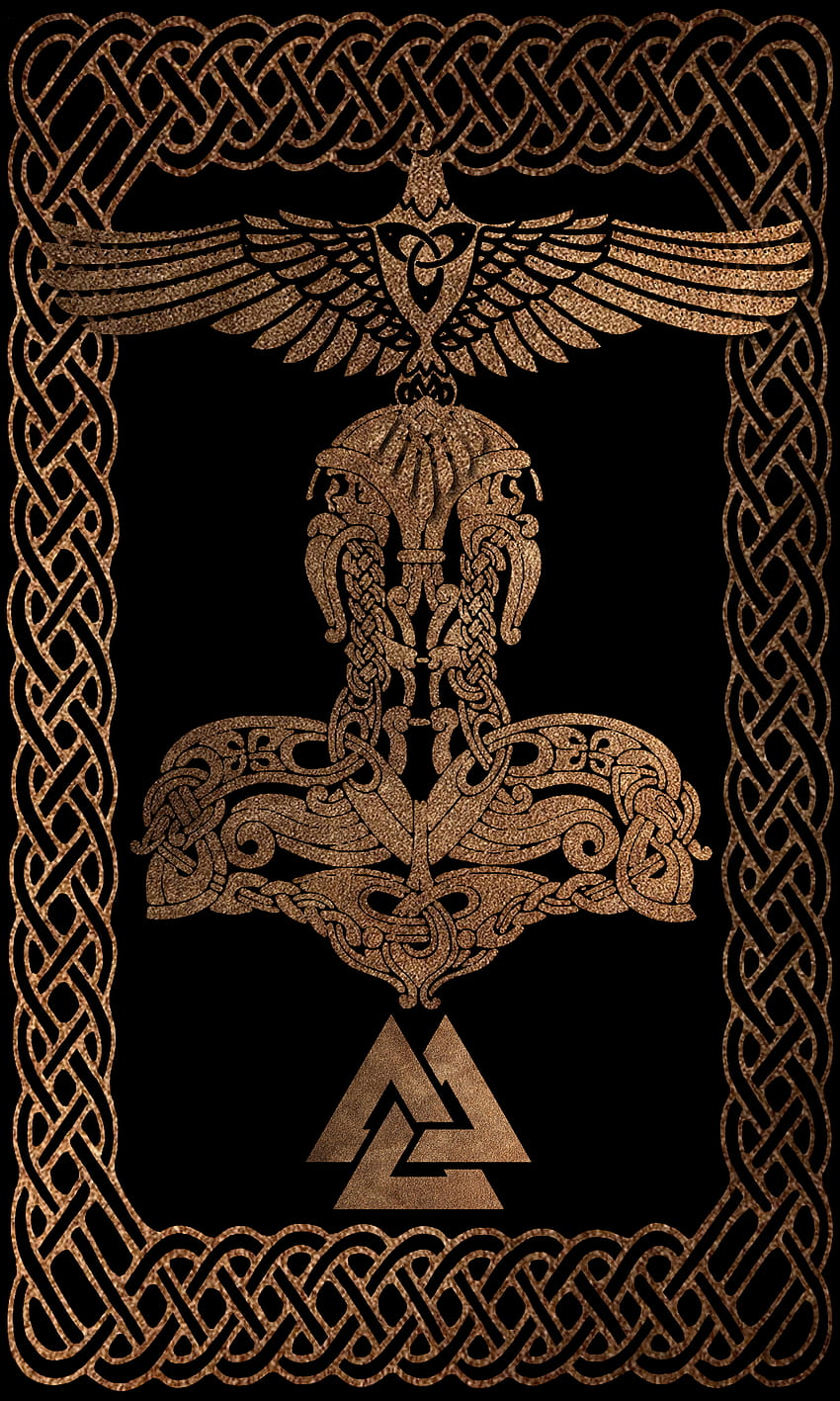 バイキング戦士。 古代バイキングのシンボル、バイキング、バイキング アート、北欧 HD電話の壁紙