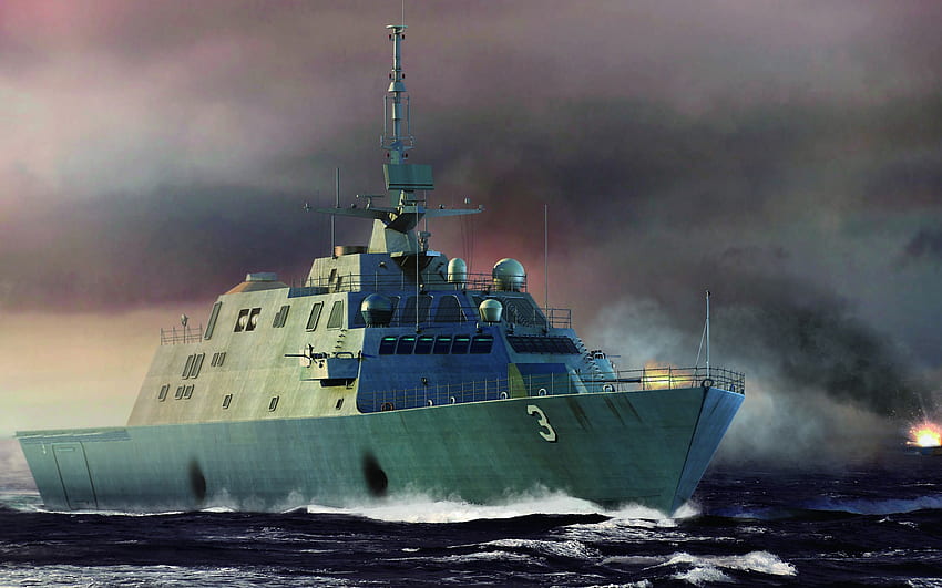 USS Форт Уърт, LCS-3, крайбрежен боен кораб, американски военен кораб, ВМС на САЩ, военни кораби, САЩ HD тапет