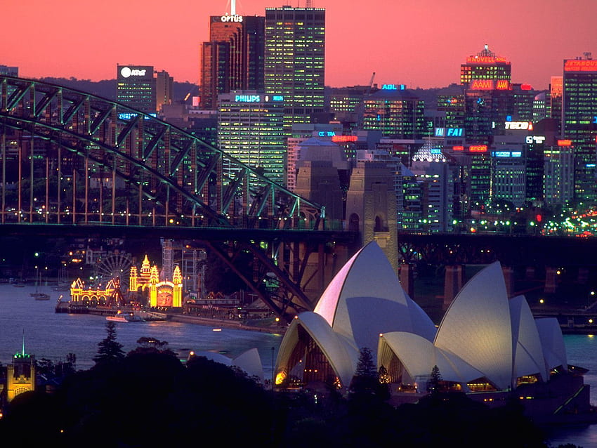 Sydney-Skyline. Australien, Skyline von Sydney, Traumferien HD-Hintergrundbild