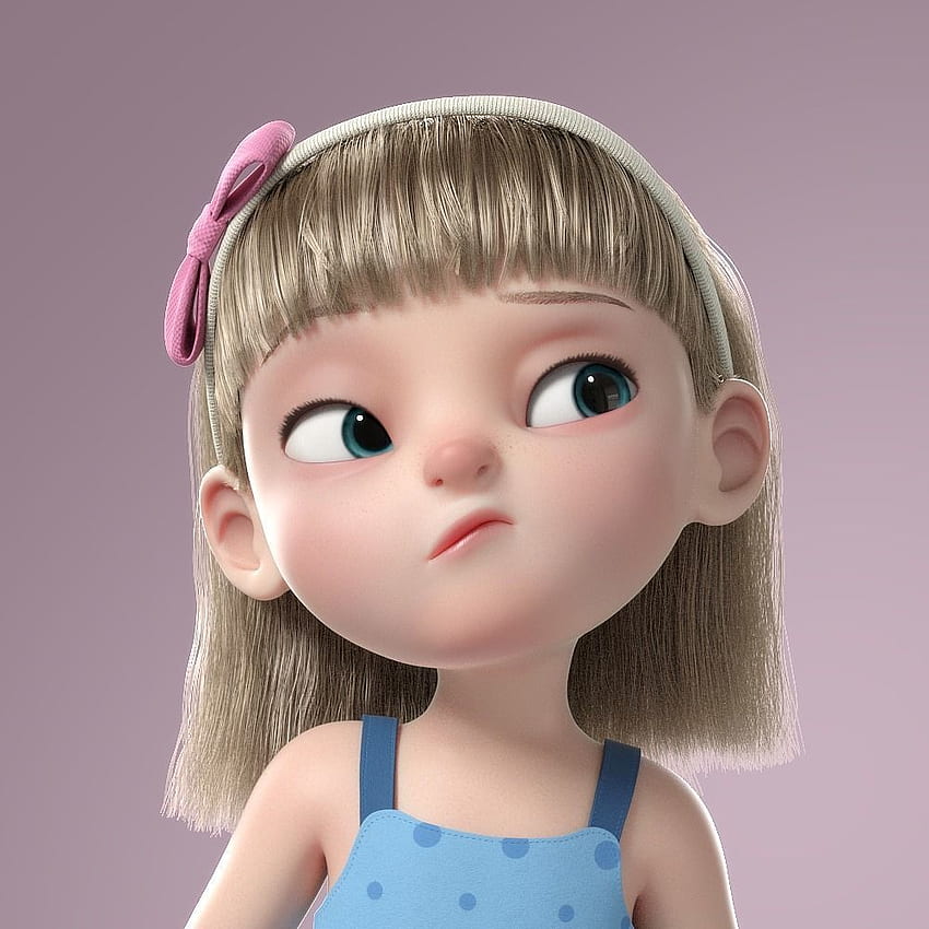 Cartoon Girl Rigged. 3D model in 2020. Girl cartoon, Girl cartoon ...