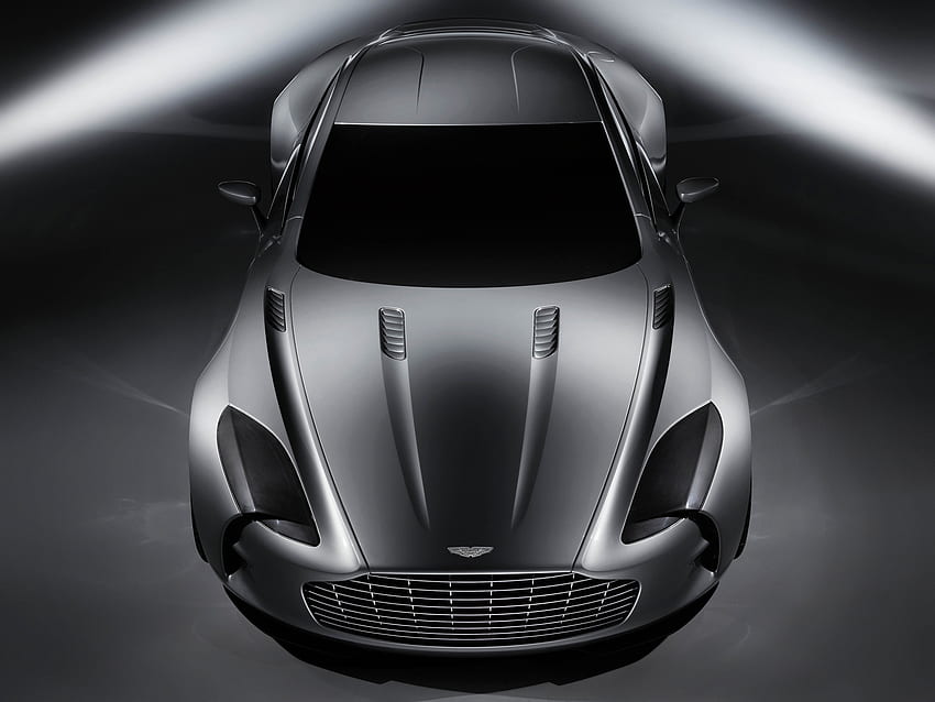 Aston Martin, Carros, Vista de Cima, Cinza, Estilo, 2008, Carro Conceito, One-77 papel de parede HD