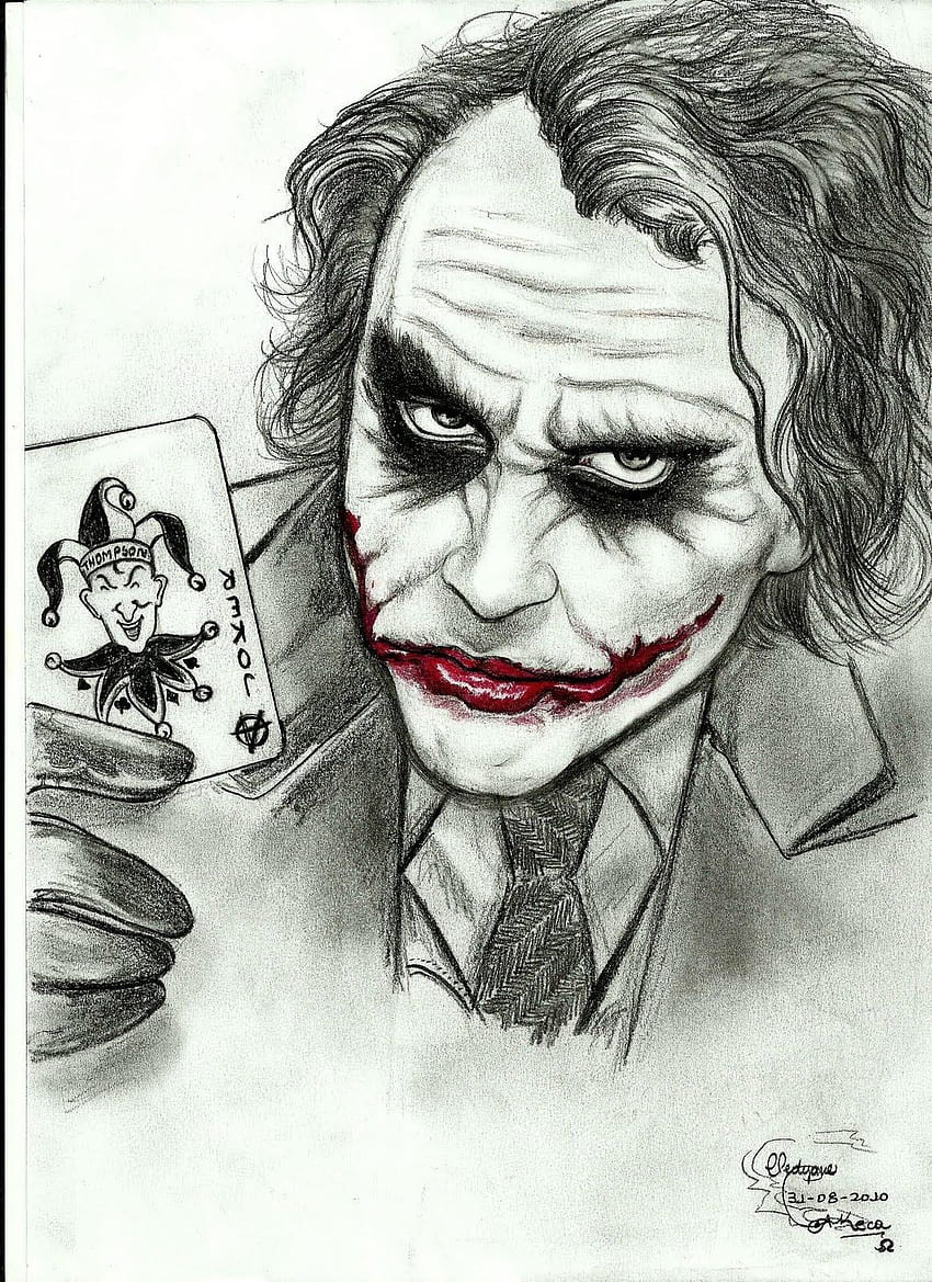 Original Pencil Portrait of Joker Size A42100 X 2970 Cm  Etsy India